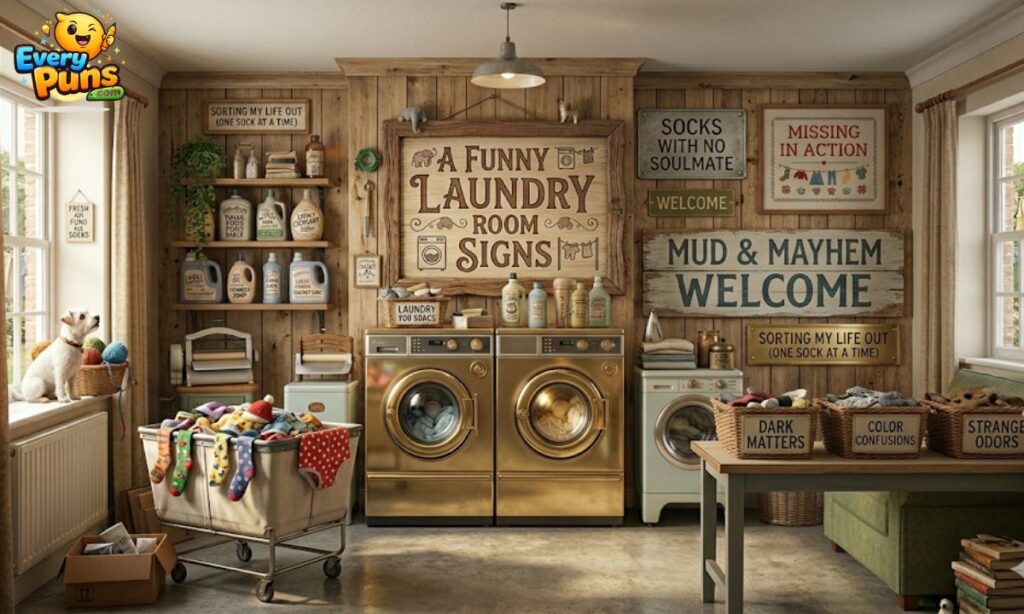 funny laundry room signs