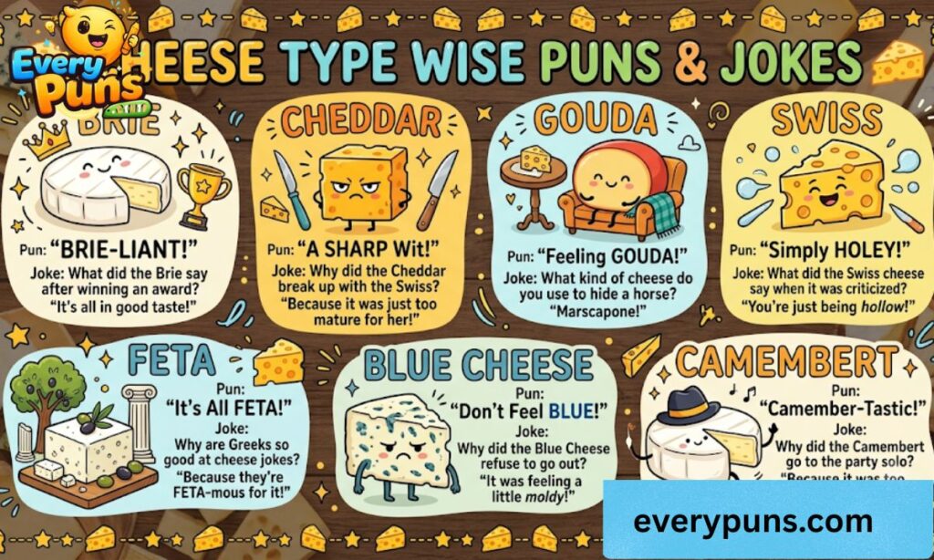 Cheese Type Wise Puns and Jokes (1)