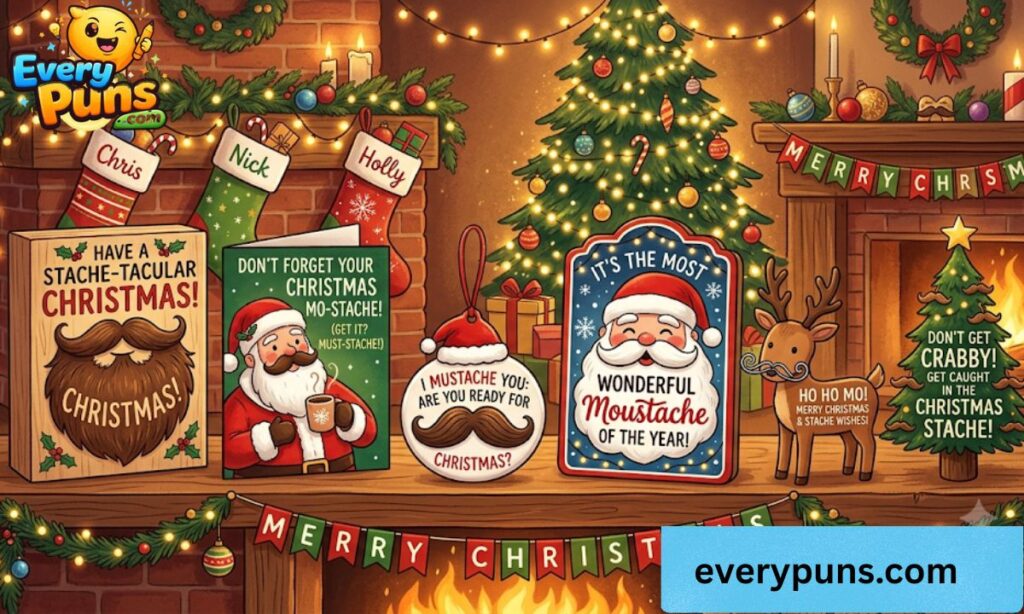 Christmas Mustache Puns