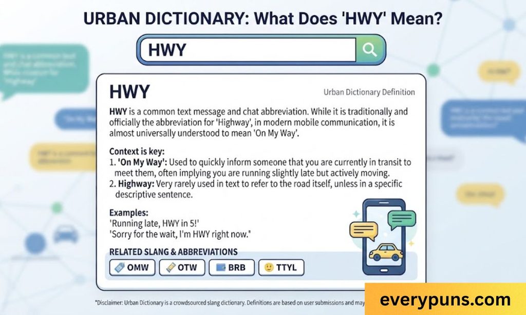 What Does HWY Mean on Urban Dictionary